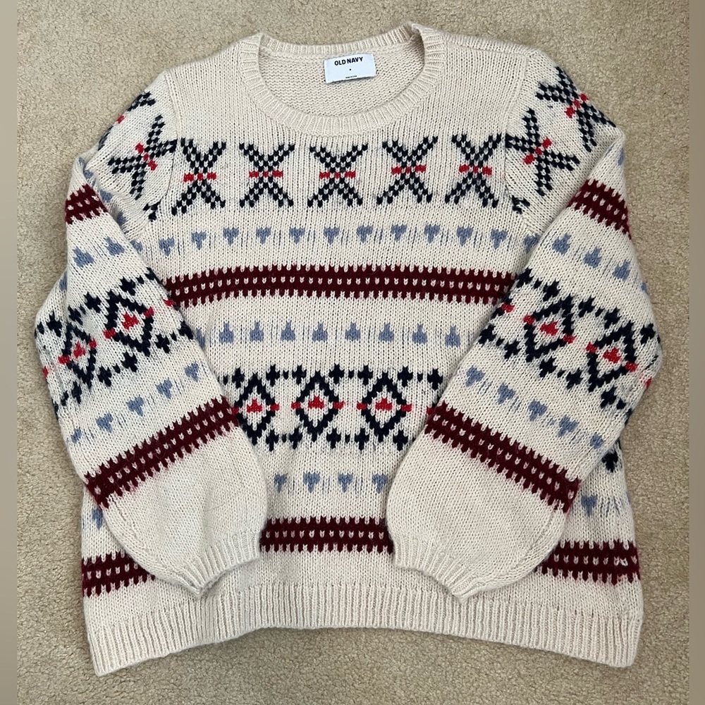 Women’s Medium Old Navy Holiday Patterned Sweater